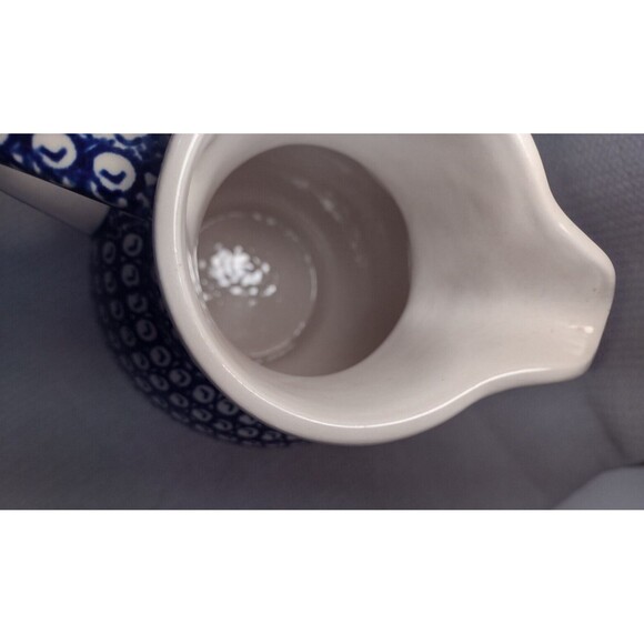 Polish Pottery Boleslawiec Pitcher Jug ~ 9.5" Tall -Blue- Handmade-Replacements - Picture 3 of 6